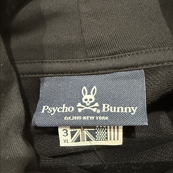 PSYCHO BUNNY - MENS LEO BUNNY HOODIE - BLACK - Picture 9 of 10